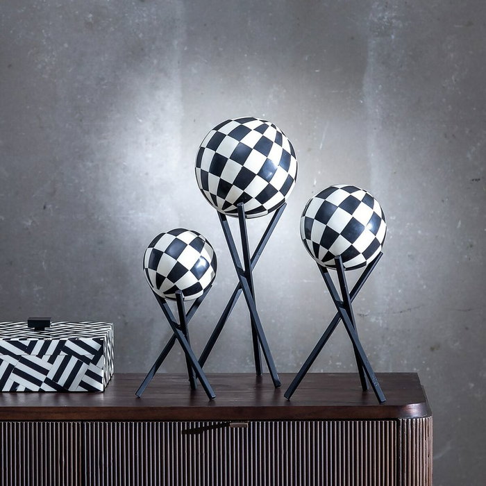 BigBuy Home Figurine Décorative Blanc Noir Résine Fer BigBuy Home Figurine Décorative Blanc Noir Résine Fer