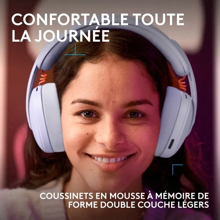Logitech G G325 Lilas - Casque Gamer Sans Fil