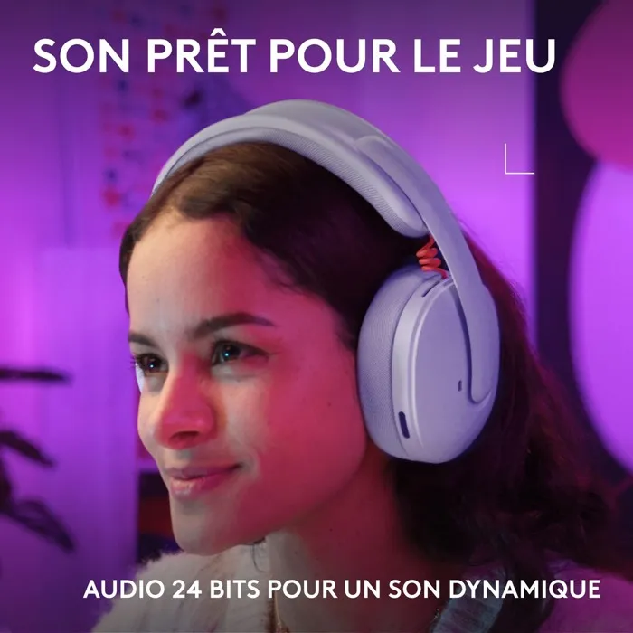 Logitech G G325 Lilas - Casque Gamer Sans Fil