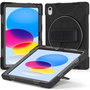 eSTUFF Coque de protection AUSTIN pour iPad 11e/10e génération - Noir - Protection antichoc MIL-STD-810H, support rotatif 360°, emplacement pour crayon, sans verre frontal