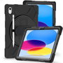 eSTUFF Coque de protection AUSTIN pour iPad 11e/10e génération - Noir - Protection antichoc MIL-STD-810H, support rotatif 360°, emplacement pour crayon, sans verre frontal