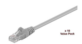 MicroConnect Câble réseau CAT5e U/UTP 1m Gris (Lot de 10)
