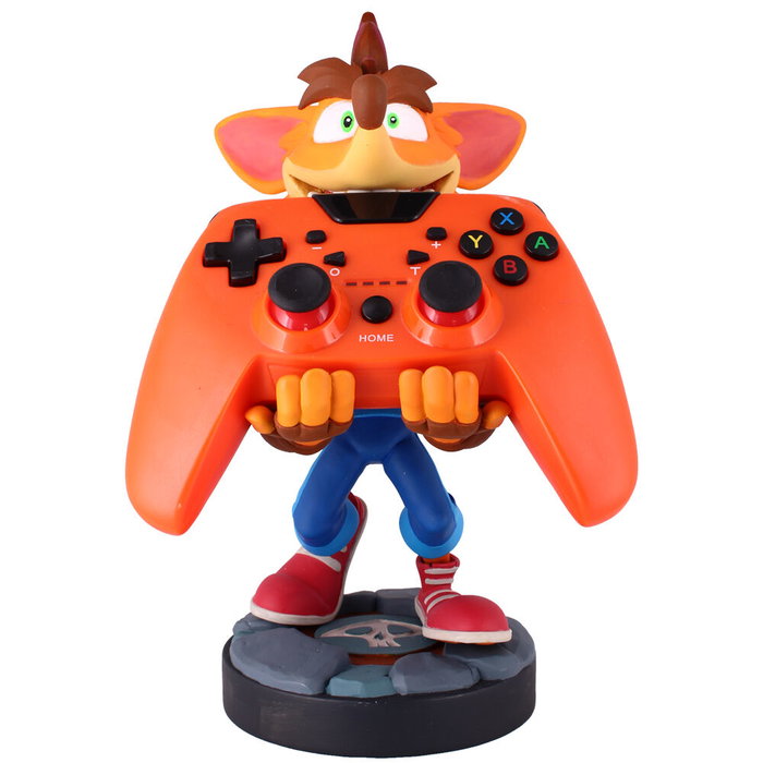 EXQUISITE GAMING Support de manette en figurine Crash Bandicoot 21 cm - Compatible PS5 DualSense, Xbox Series, iPhone (sans câble)