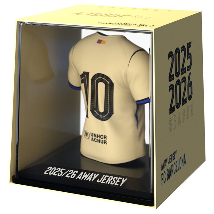 FANCOLLEX Figurine Mini Camiseta FC Barcelona avec étui - 9.5 cm de haut - Vinyle, acrylique et plastique biodégradable