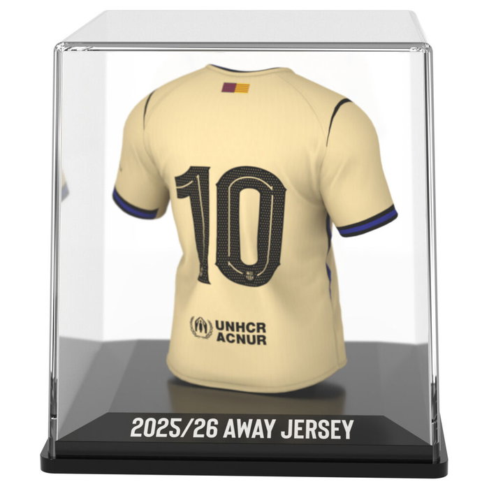 FANCOLLEX Figurine Mini Camiseta FC Barcelona avec étui - 9.5 cm de haut - Vinyle, acrylique et plastique biodégradable