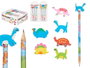 Pincello Lot de 3 Crayons avec Gomme Dinosaures 26.5x11x1.5 cm Plastico Assortis (Set de 32)