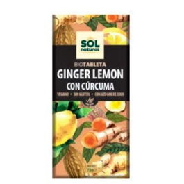 SOLNATURAL Chocolat Gingembre Citron avec Curcuma 70g BIO