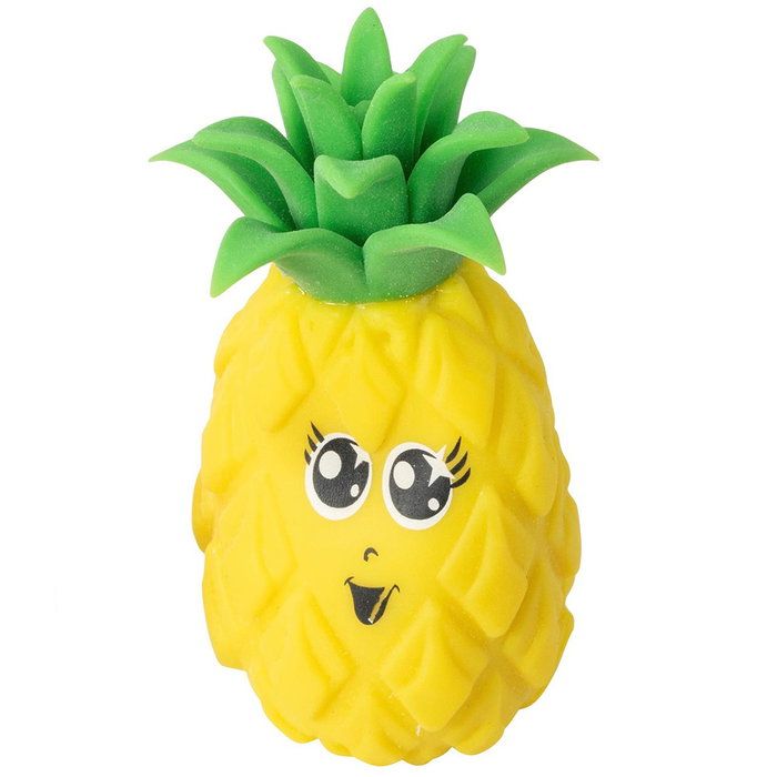 HTI Fruity Friends - Jouets élastiques et fruits compressibles pour enfants, assortiment de 12 pièces avec fraise, ananas, mûre et pastèque