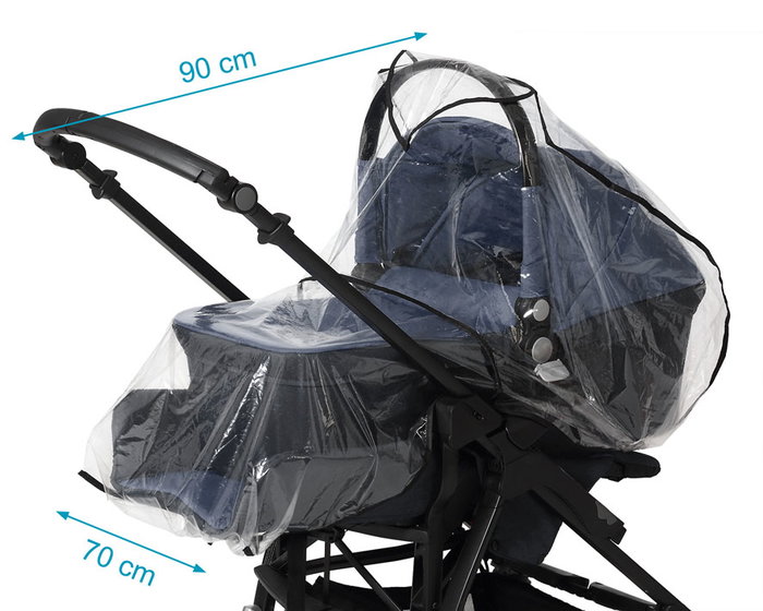 KioKids Protecteur de pluie et climat pour poussette, Transparent