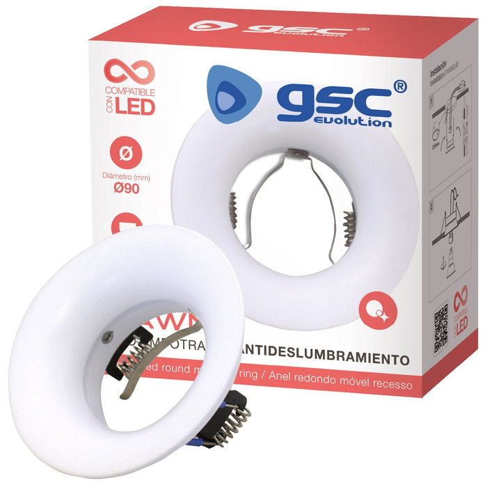 GSC Evolution Anneau rond encastrable Pawne anti-éblouissement Blanc