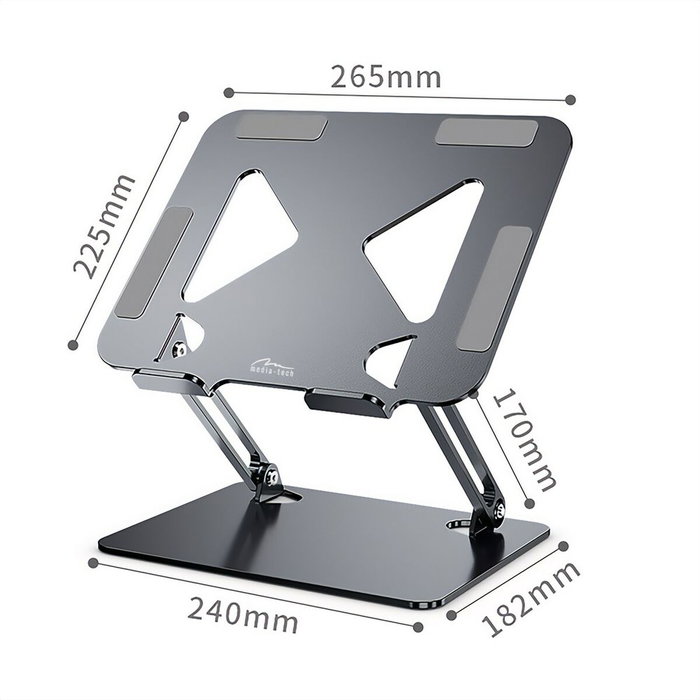 Media Tech Support Pliable et Réglable MT2661 Argenté