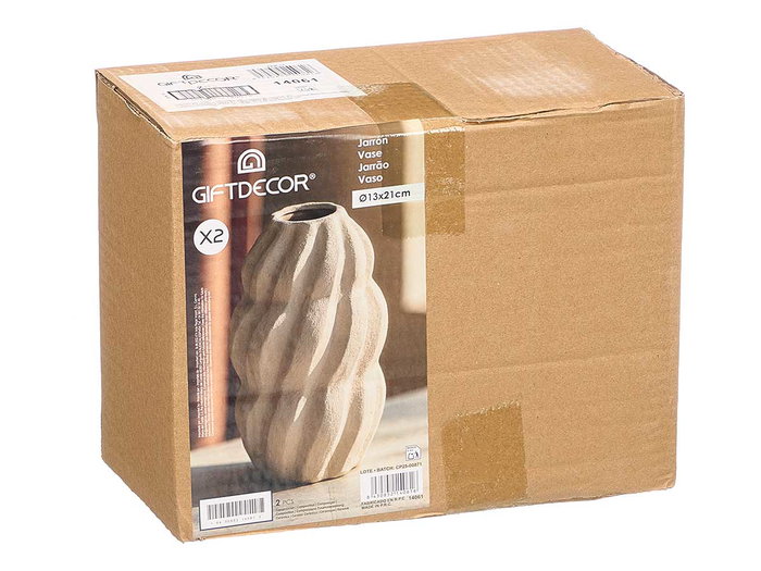 GIFTDECOR JARRON SAHARA ESPIRAL TIERRA MEDIANO GIFTDECOR JARRON SAHARA ESPIRAL TIERRA MEDIANO