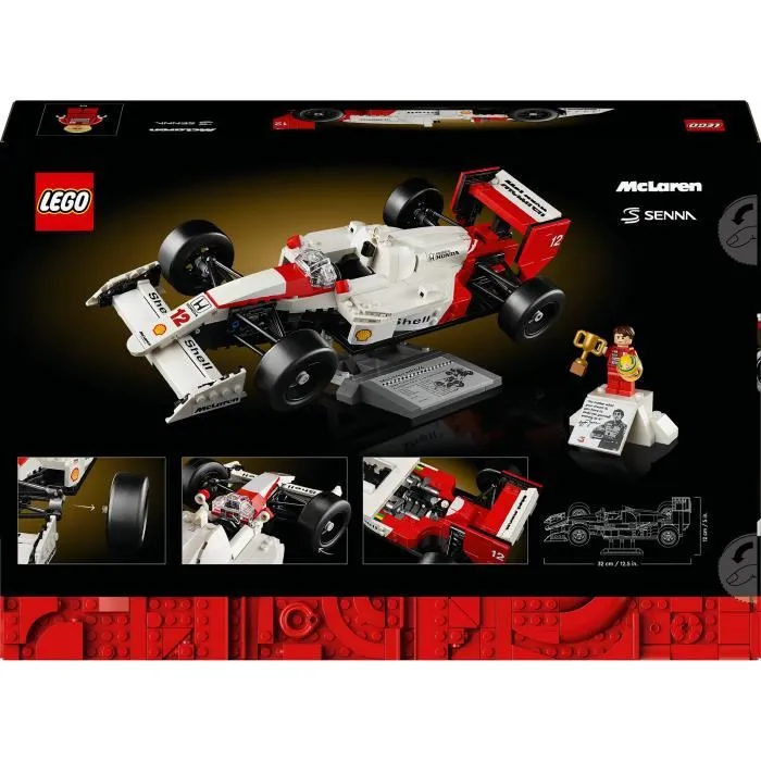 LEGO Icons 10330 McLaren MP4/4 et Ayrton Senna - Set de Construction Modèle Voiture de Course pour Adultes - Décoration Maison Bureau