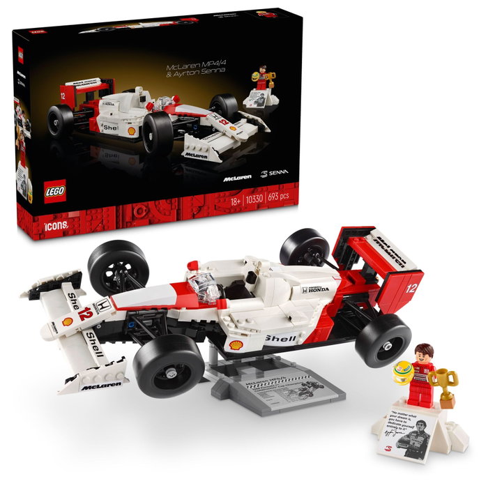 LEGO Icons McLaren MP4/4 et Ayrton Senna, Modèle de Voiture Réduit LEGO Icons McLaren MP4/4 et Ayrton Senna, Modèle de Voiture Réduit