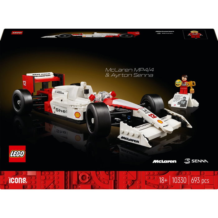 LEGO Icons McLaren MP4/4 et Ayrton Senna, Modèle de Voiture Réduit LEGO Icons McLaren MP4/4 et Ayrton Senna, Modèle de Voiture Réduit