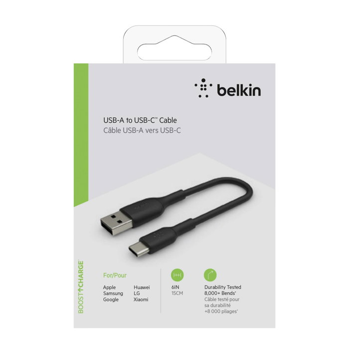 Belkin Câble USB-C vers USB-A Boost Charge? 15 cm Noir