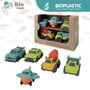 TACHAN Set de 5 Véhicules Écologiques en Paille de Blé - Jouets Naturels et Sécuritaires pour Enfants dès 18 Mois (Camions, Avion) T01043