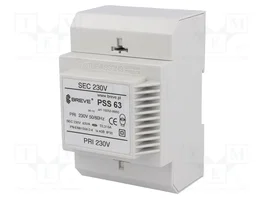 BREVE TUFVASSONS Transformateur de réseau 63VA 230VAC/230V pour rail DIN