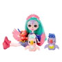 Mattel Enchantimals City Tails - Poupee Filia Finch avec son oiseau Tropic et un bébé perroquet, figurine pour enfant +4 ans
