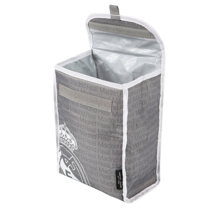 SAFTA Sac Isotherme Porte-Aliments Thermoïsole Haute Densité Revêtement PEVA Étanche Velcro - Design Real Madrid