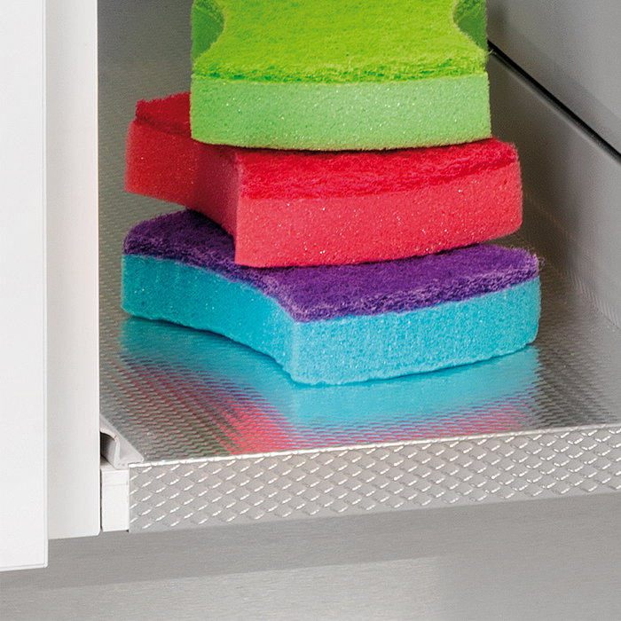 Emuca Protecteur de fond pour meuble de cuisine, 16mm, module 800mm, 768x580mm, Plastique et Aluminium, Aluminium naturel