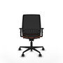 Chaise Alares Synchro 5 positions tissu Marron Maille Noir Base en nylon noir Accoudoir 1D Sans appui-tête Roulettes 65mm nylon