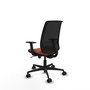 Chaise Alares Synchro 5 positions tissu Marron Maille Noir Base en nylon noir Accoudoir 1D Sans appui-tête Roulettes 65mm nylon