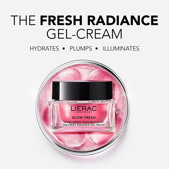 LIERAC Glow Fresh Gel-Crème Raffraîchissant Illuminant 50 ml - Luminosité, Hydratation - 97% d'Origine Naturelle - Pour Peaux Normales à Mixtes