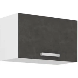 LASSEN Meuble de cuisine avec hotte et porte basculante - Gris mat - Dimensions 60 x 31,6 x 36 cm