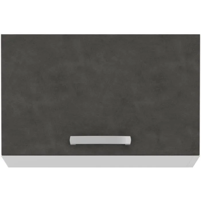 LASSEN Meuble de cuisine avec hotte et porte basculante - Gris mat - Dimensions 60 x 31,6 x 36 cm
