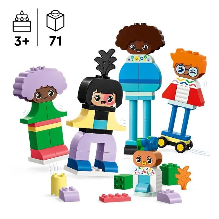 Lego 10423 DUPLO Ma Ville Personnages à Construire aux Différentes Émotions - Jouet de Construction avec 71 Briques et 5 Figurines