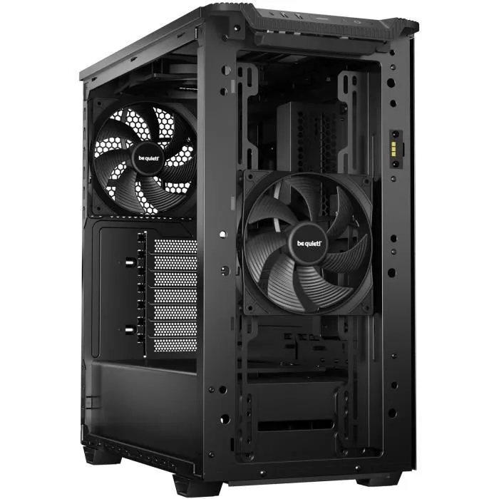Be Quiet! Boîtier PC Gamer ATX Pure Base 501 DX BGW76 Noir - Éclairage ARGB, 3 Ventilateurs 140 mm PWM, USB Type-C, Panneau Verre, Watercooling 360 mm