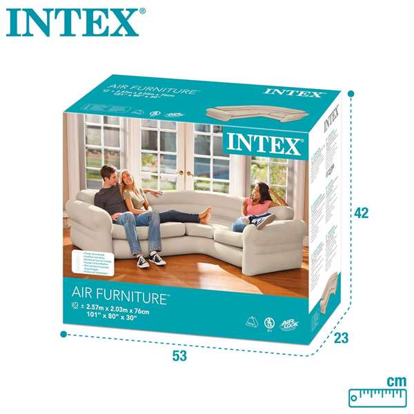 Intex Canapé gonflable d'angle 257x203x76 cm avec PVC, à partir de 36 mois
