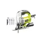 Ryobi Scie Sauteuse Pendulaire RJS850-KA5 600 W, Variateur, 3000 cp/min, Capacité de Coupe 85 mm Bois, Coffret avec Buse d'Aspiration, 5 Lames et Clé Hexagonale