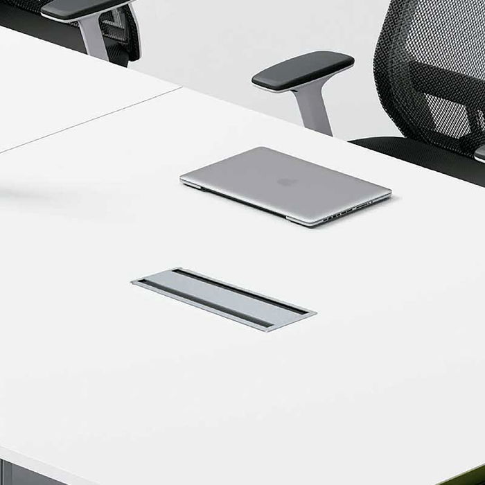 HERRAJES ALK Passe-câble Keisi avec Capuchon Réversible, Finition Grise, pour Bureau