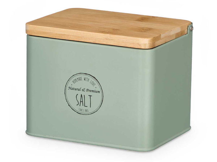 Kinvara Salière avec couvercle en bambou vert menthe 14 x 11 x 11 cm (Set de 12)