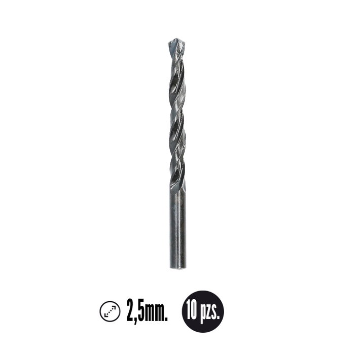 Wolfpack Foret acier rapide HSS cylindrique Ø 2,50 mm Wolfpack Foret acier rapide HSS cylindrique Ø 2,50 mm
