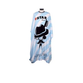 Bifull Cape de coupe soie col silicone bleu moustache
