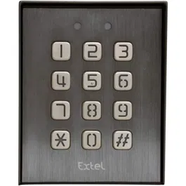 Extel KLAVY 3 - Clavier de codage filaire métal pour automatisme, ouverture de porte, touches rétroéclairées gris, pose en saillie, 12V
