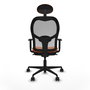 Piqueras y Crespo Chaise de Bureau Jorquera Orange et Gris