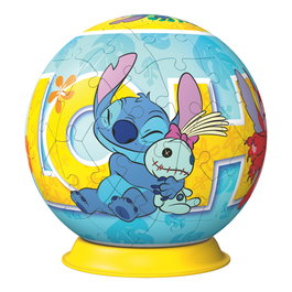 Ravensburger - Puzzle 3D Stitch Ball Disney - Technologie Easy Click - Puzzle à Assembler - À partir de 6 ans