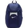 NIKE ACADEMY TEAM Sac à dos 30 litres bleu marine imperméable Storm-FIT pour le sport, poche latérale avec Velcro, aération optimale, robuste et pratique