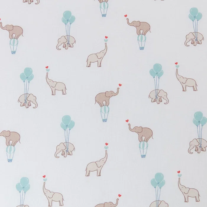 Tineo Matelas bébé CONFORT FUN 60 x 120 cm épaisseur 8 cm blanc motif éléphants en coton avec mousse polyuréthane