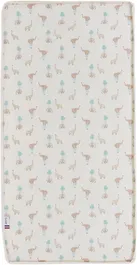 Tineo Matelas bébé CONFORT FUN 60 x 120 cm épaisseur 8 cm blanc motif éléphants en coton avec mousse polyuréthane