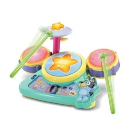 VTech BLUEY - La batterie interactive multicolore - Jeu musical avec baguettes et pads lumineux - Pour enfants de 3 à 7 ans