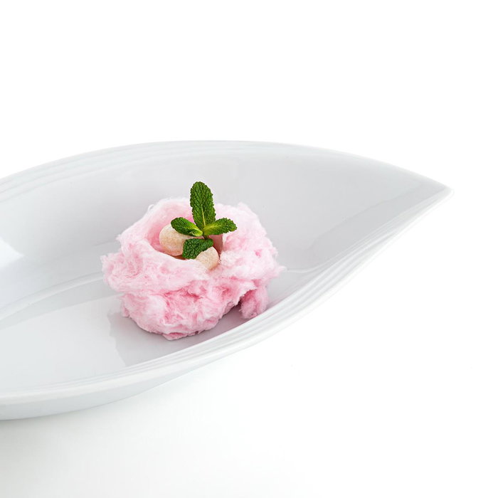 Quid Plat Forme Feuille Porcelaine Gastro 31x14.5x5.5 cm (18 Unités) Blanc Brillant