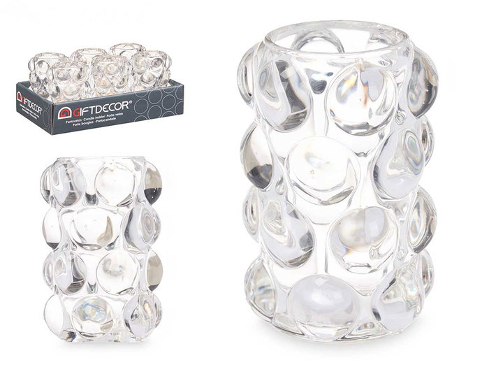 Giftdecor Porte-bougie Boule Transparente Verre 8x12x8 cm (Set de 12) Giftdecor Porte-bougie Boule Transparente Verre 8x12x8 cm (Set de 12)