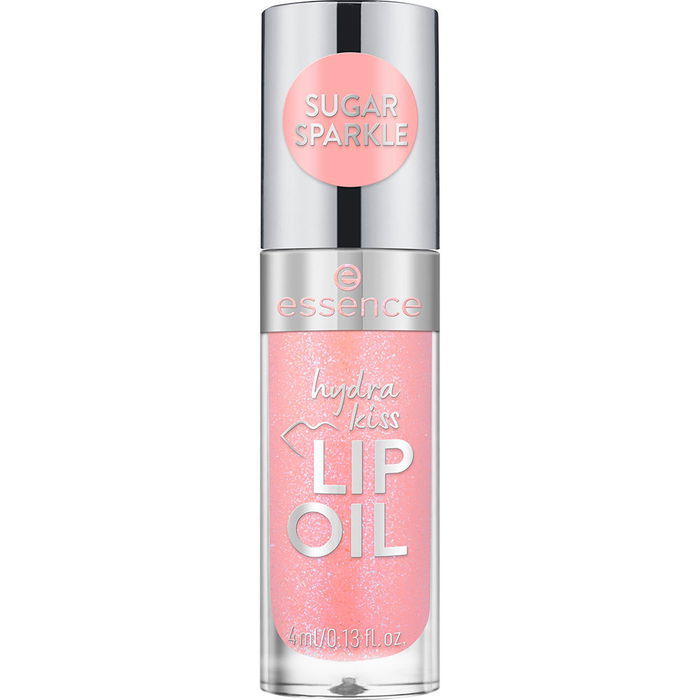 Essence HYDRA KISS - Huile à lèvres hydratante n° 10 Sugar Sparkle, 4 ml, avec acide hyaluronique, jojoba, vitamine E, éclat délicat, unisexe
