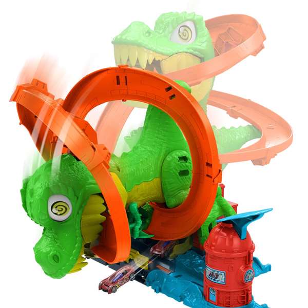 Mattel Pista Hot Wheels City super station de pompiers T-Rex pour enfant