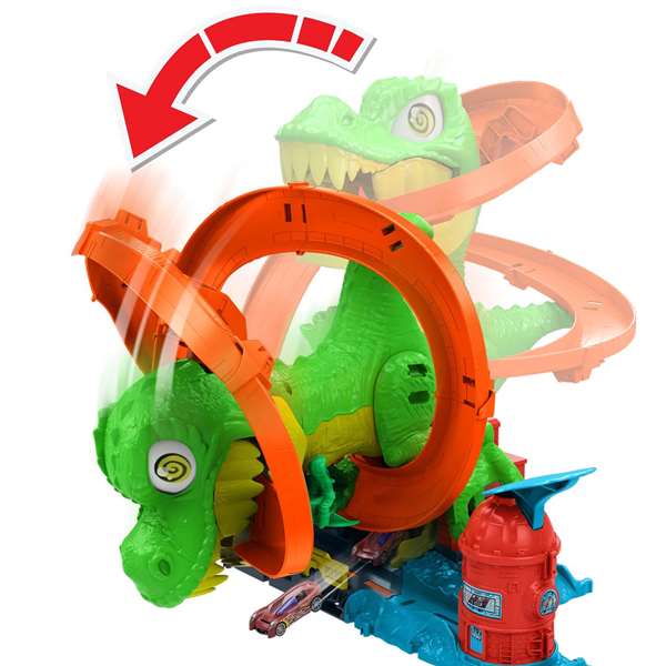 Mattel Pista Hot Wheels City super station de pompiers T-Rex pour enfant
